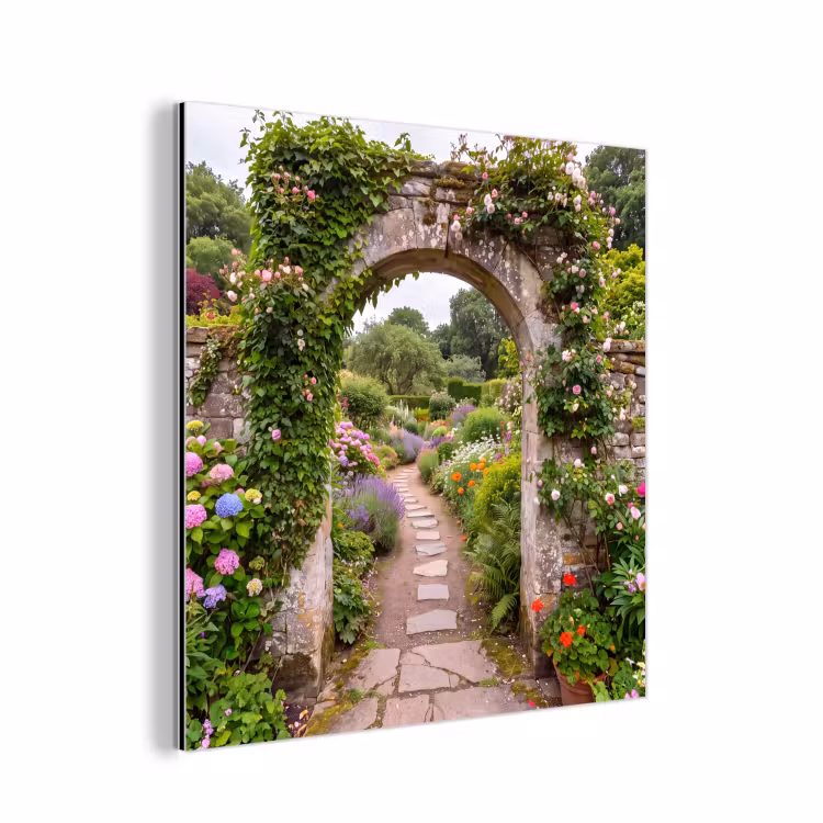 Alu-Dibond-Bild - Garten – Blumen – Weg — 1