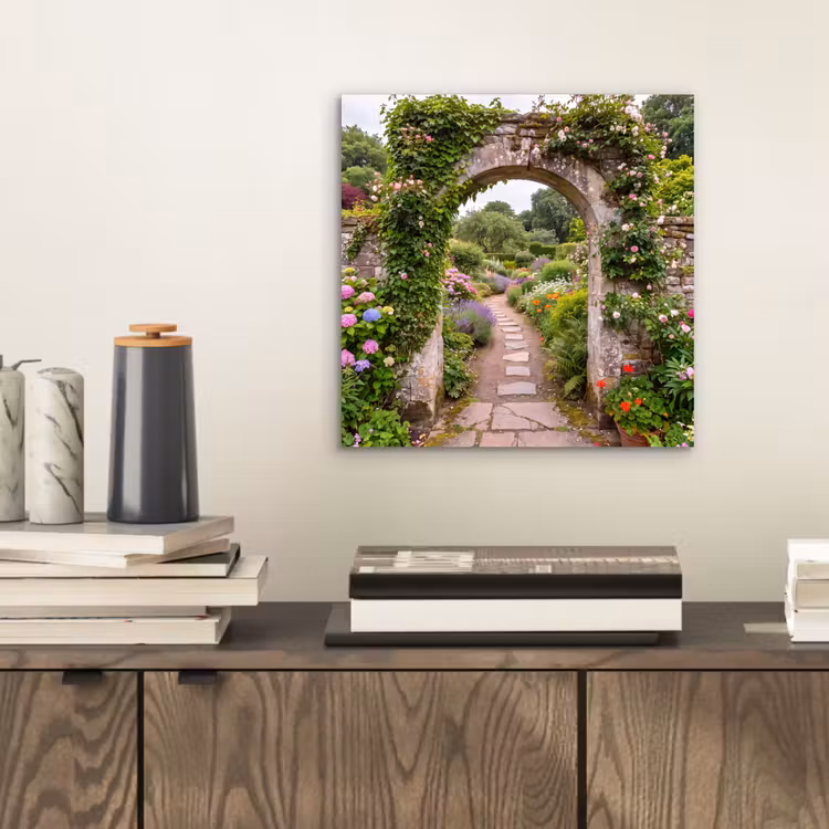 Alu-Dibond-Bild - Garten – Blumen – Weg — 2