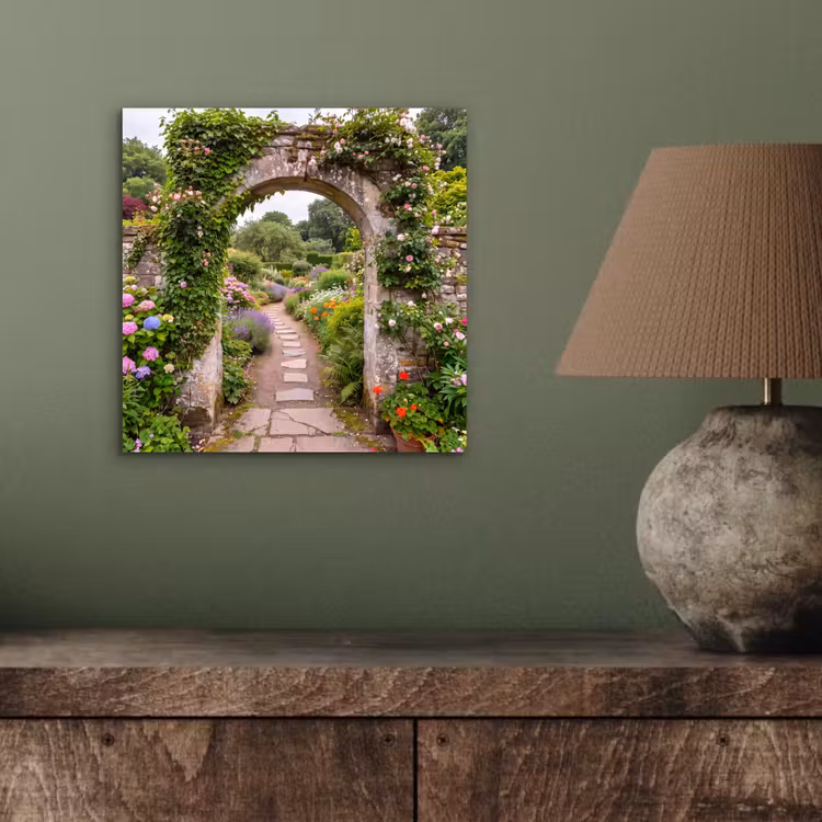 Alu-Dibond-Bild - Garten – Blumen – Weg — 3