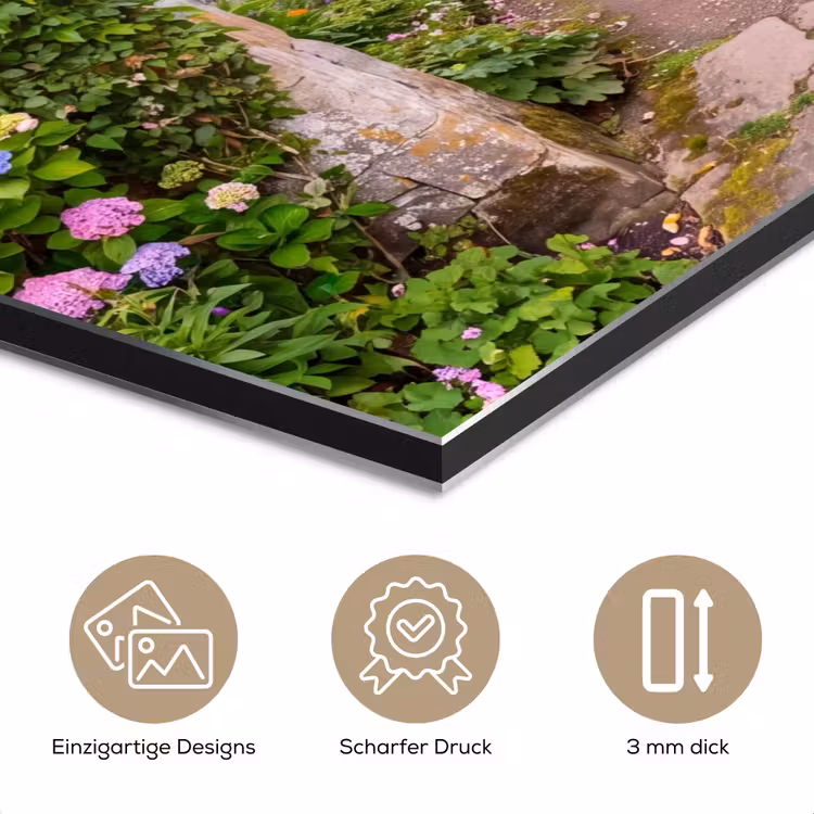 Alu-Dibond-Bild - Garten – Blumen – Weg — 7