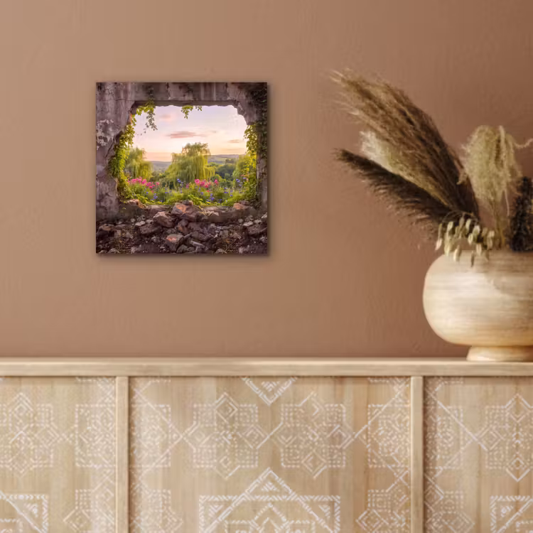 Alu-Dibond-Bild - Mauer – Natur – Blumen — 5