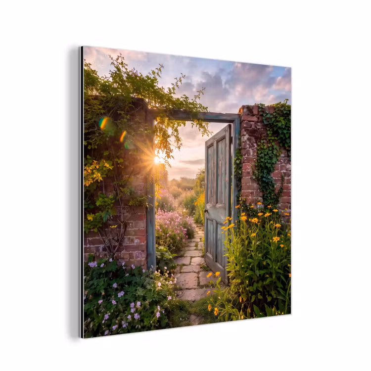 Alu-Dibond-Bild - Tür – Garten – Natur — 1