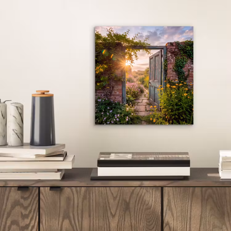 Alu-Dibond-Bild - Tür – Garten – Natur — 2
