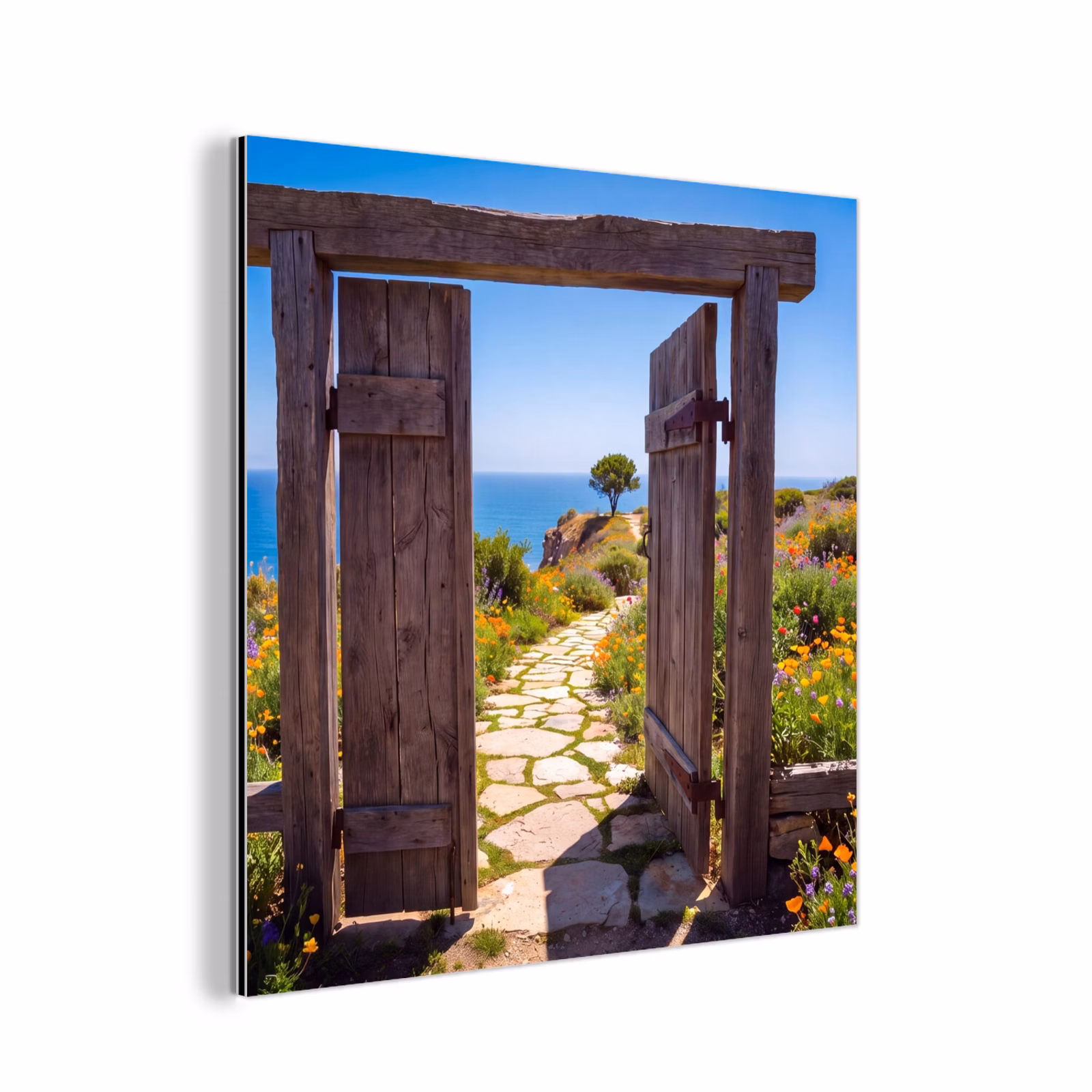 Alu-Dibond-Bild - Tor – Weg – Meer — 1