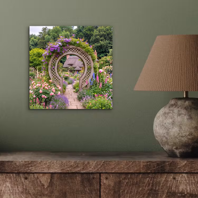 Alu-Dibond-Bild - Garten – Bogen – Blumen — 3