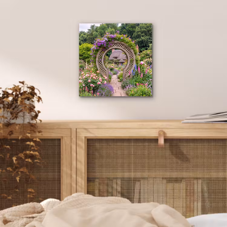 Alu-Dibond-Bild - Garten – Bogen – Blumen — 4