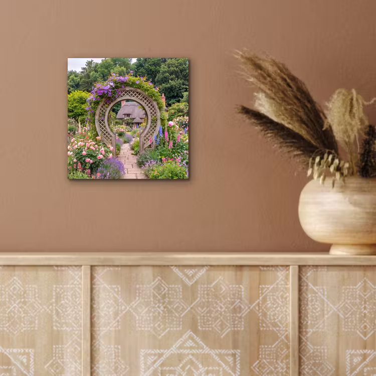 Alu-Dibond-Bild - Garten – Bogen – Blumen — 5
