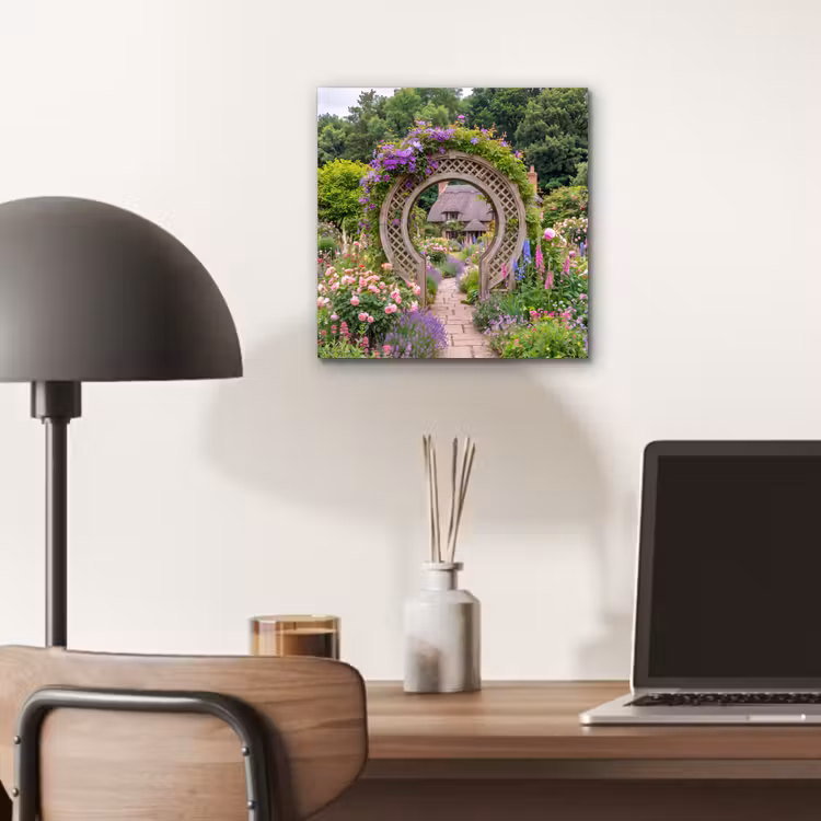 Alu-Dibond-Bild - Garten – Bogen – Blumen — 6