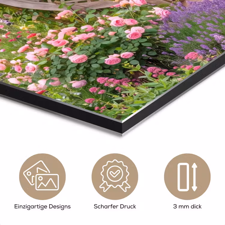 Alu-Dibond-Bild - Garten – Bogen – Blumen — 7