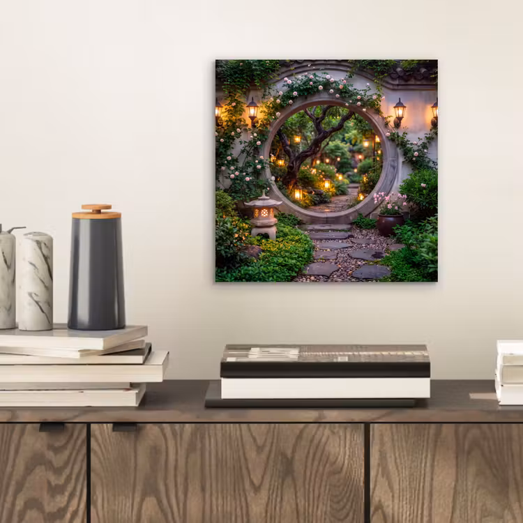 Alu-Dibond-Bild - Tor – Garten – Beleuchtung — 2