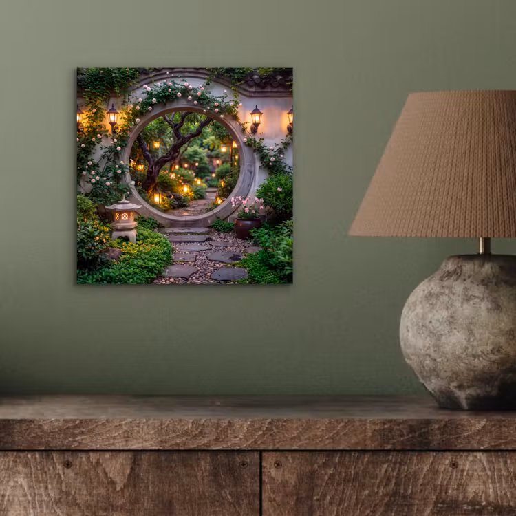 Alu-Dibond-Bild - Tor – Garten – Beleuchtung — 3
