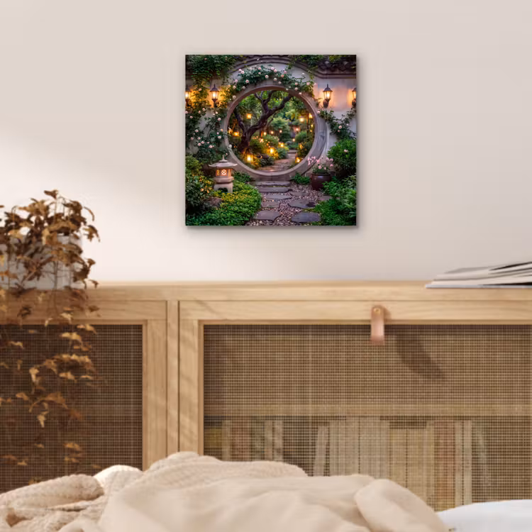Alu-Dibond-Bild - Tor – Garten – Beleuchtung — 4