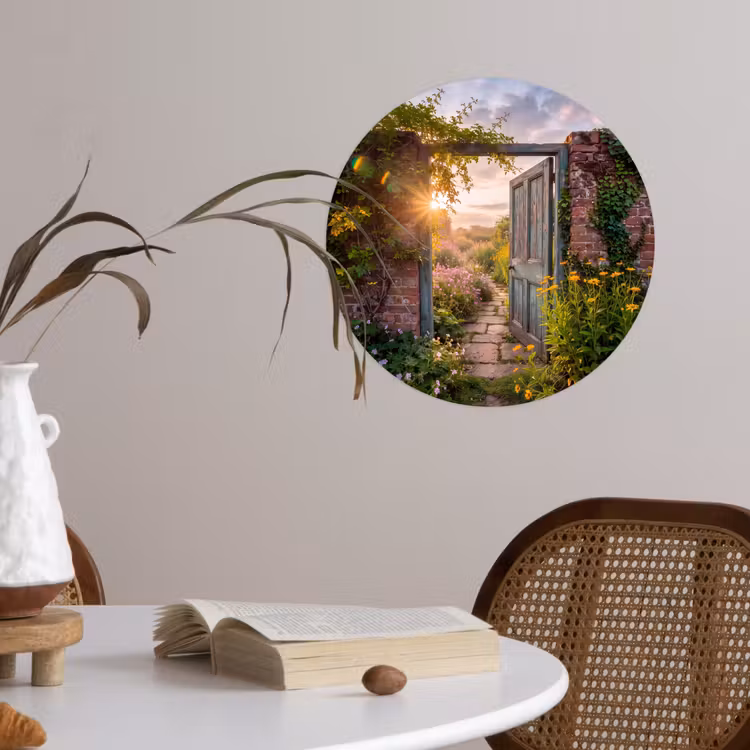 Runde Tapete - Tür – Garten – Natur — 4