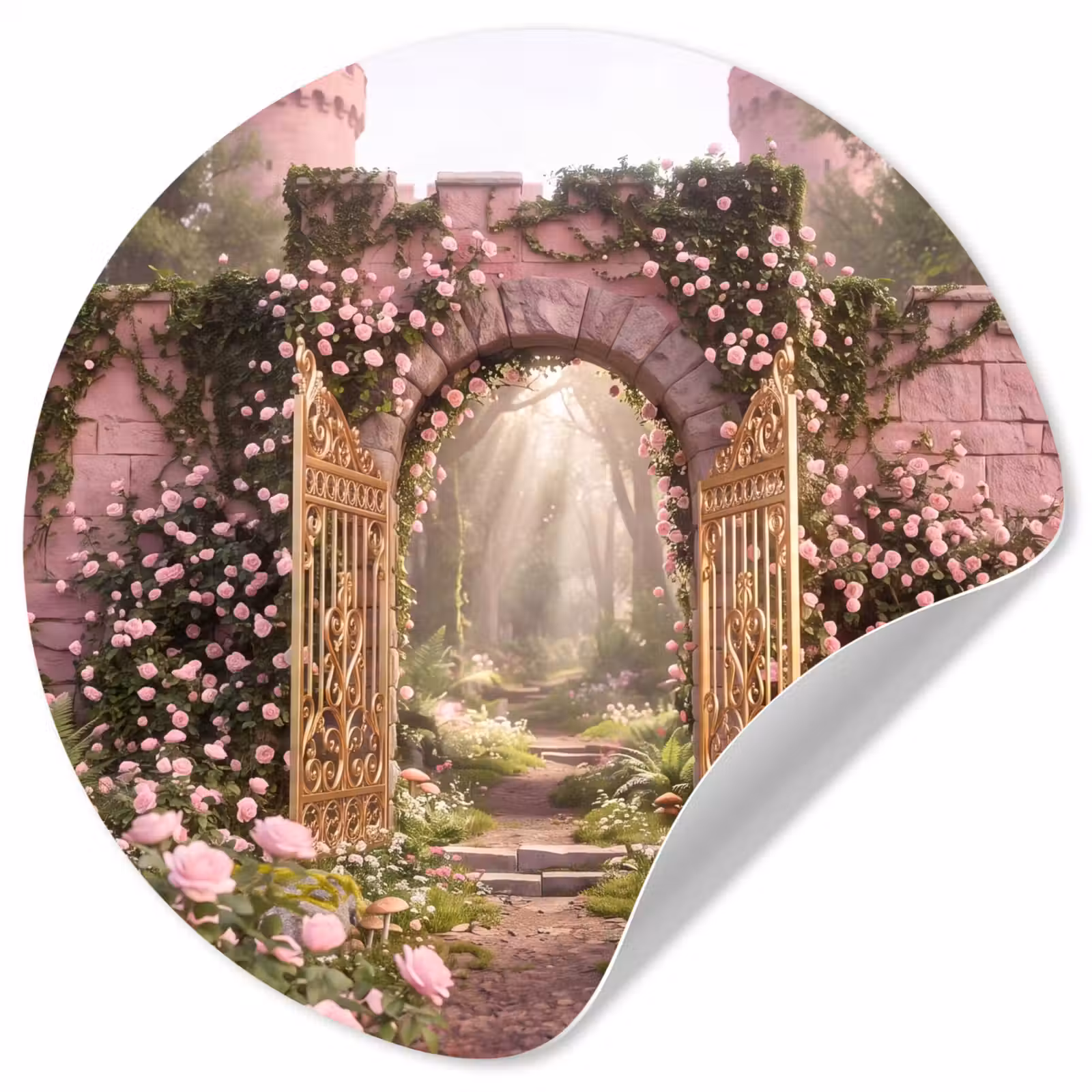 Runde Tapete - Tor – Blumen – Märchen — 1