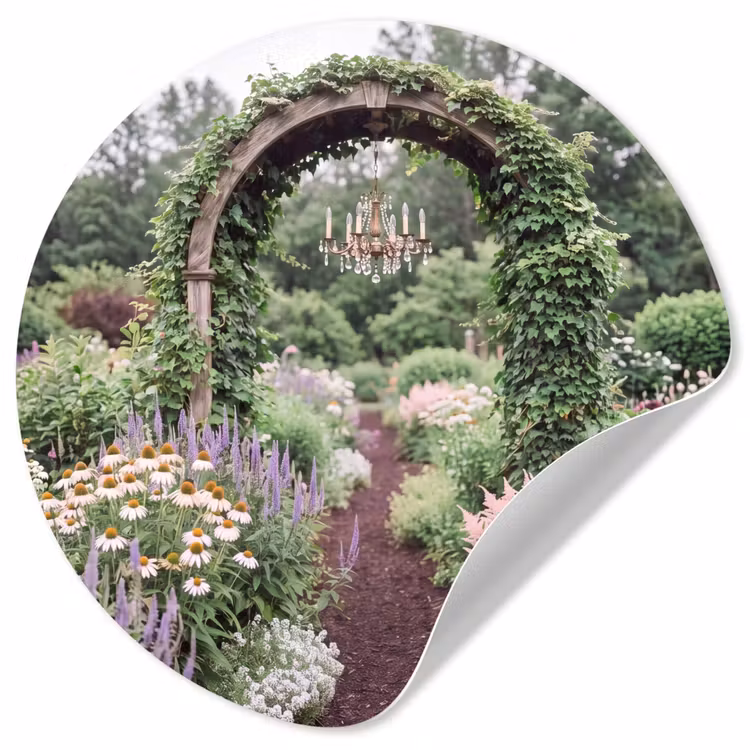 Runde Tapete - Bogen – Garten – Natur — 1