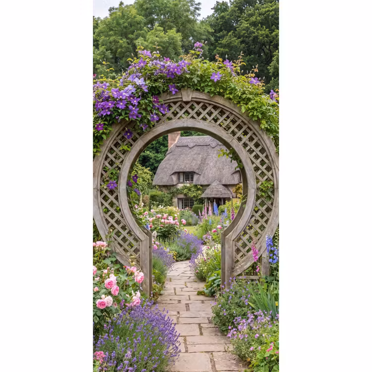 Tapete - Garten – Bogen – Blumen — 2