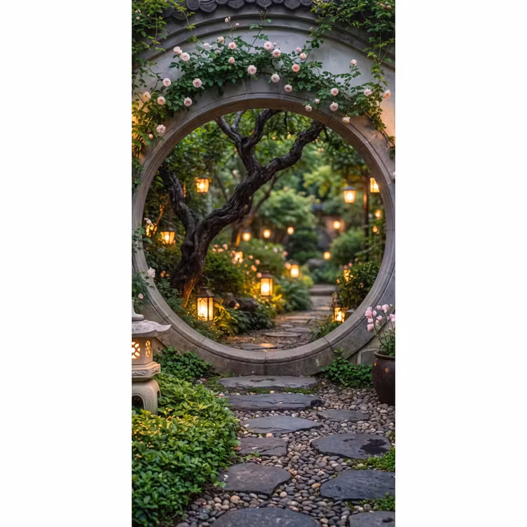 Tapete - Tor – Garten – Beleuchtung — 2