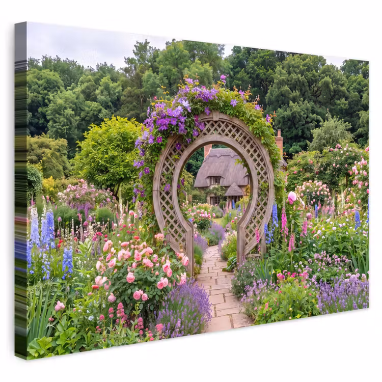 Outdoor Leinwand - Garten – Bogen – Blumen — 1