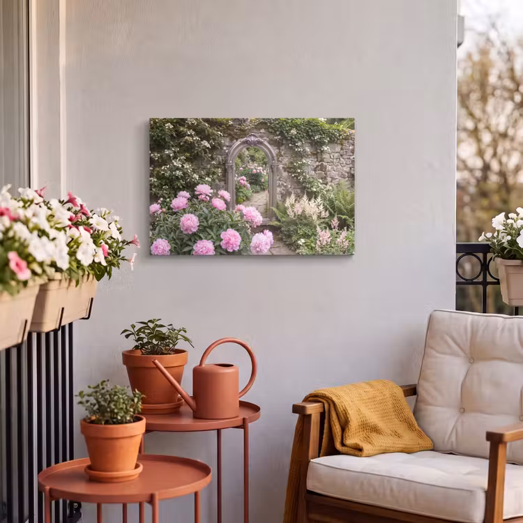 Outdoor Leinwand - Spiegel – Garten – Blumen — 3