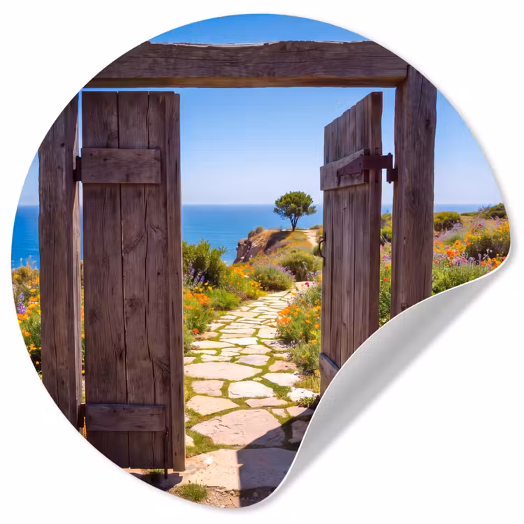 Runde Tapete - Tor – Weg – Meer — 1