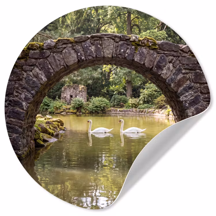 Runde Tapete - Vogel – Wasser – Natur — 1