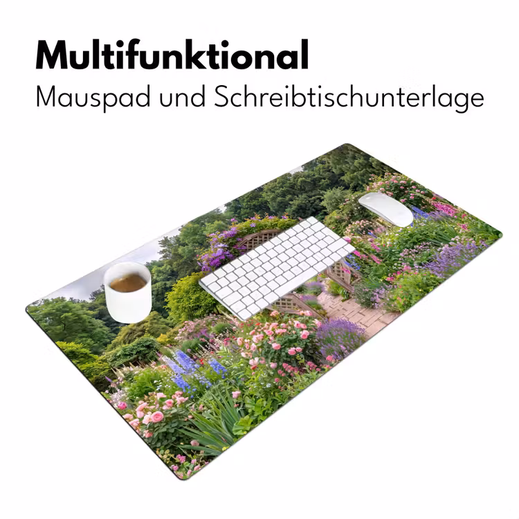 Schreibtischunterlage - Garten – Bogen – Blumen — 4