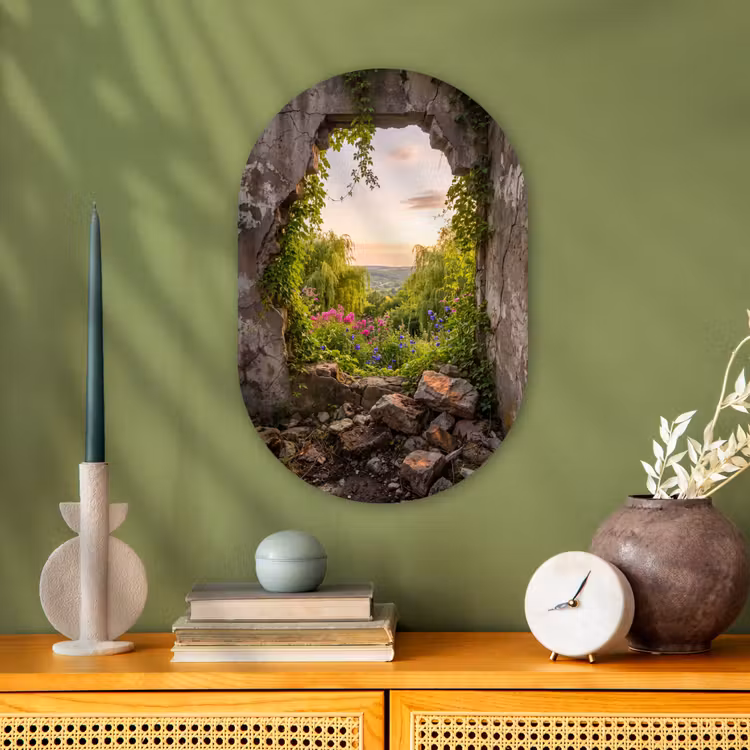 Forexbild Oval - Mauer – Natur – Blumen — 3