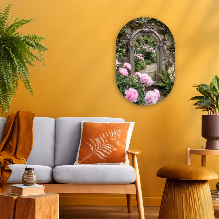 Forexbild Oval - Spiegel – Garten – Blumen — 2