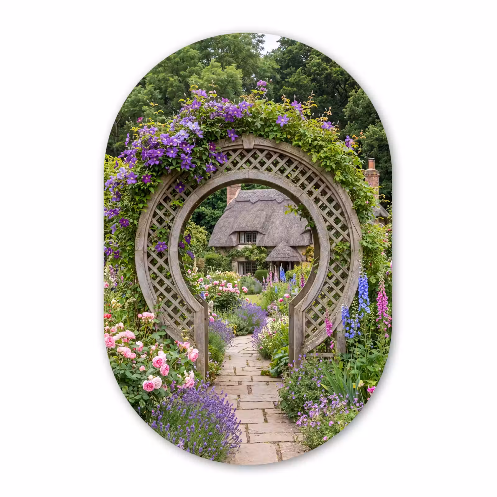 Forexbild Oval - Garten – Bogen – Blumen — 1