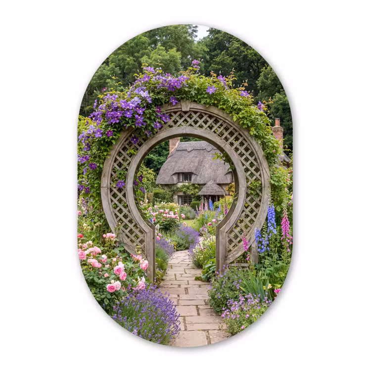Forexbild Oval - Garten – Bogen – Blumen — 1