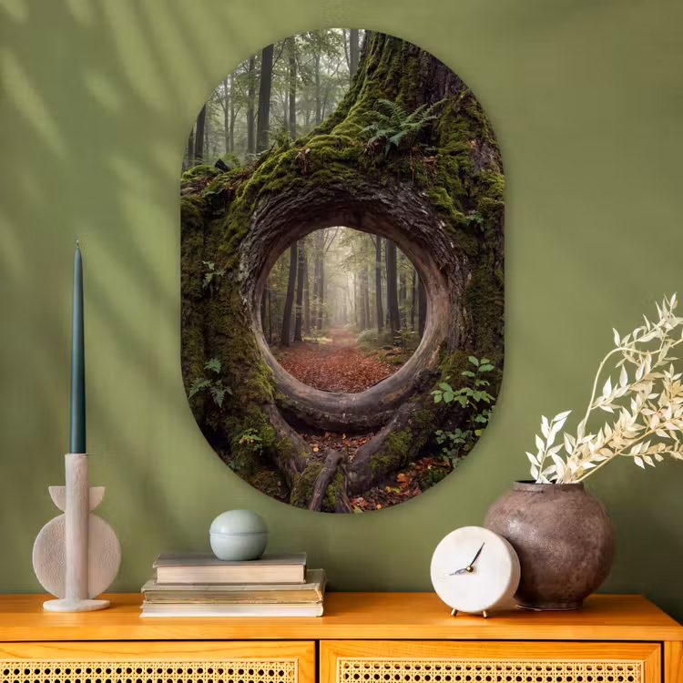 Glasbild Oval - Baum – Wald – Natur — 2