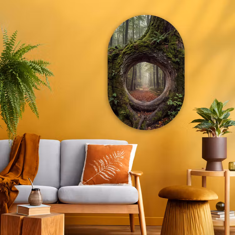 Glasbild Oval - Baum – Wald – Natur — 3