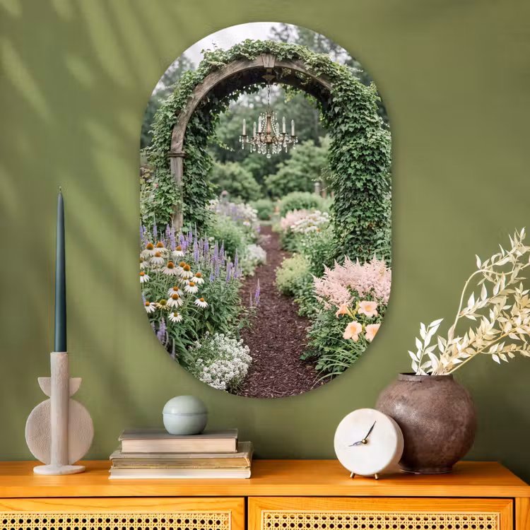 Glasbild Oval - Bogen – Garten – Natur — 2