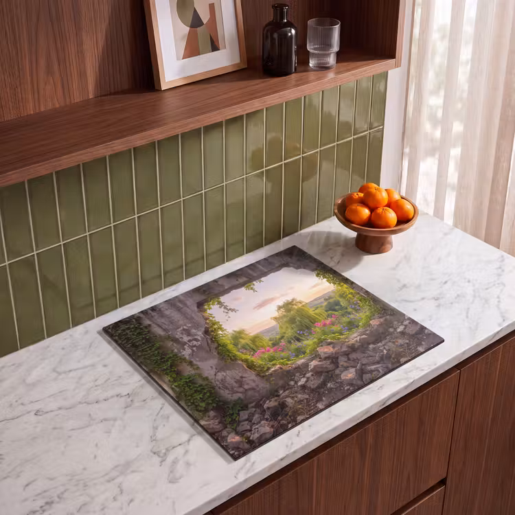 Herdabdeckplatte - Mauer – Natur – Blumen — 8