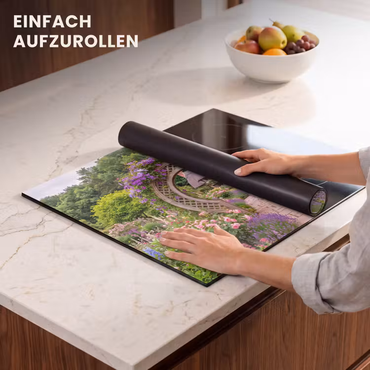 Herdabdeckplatte - Garten – Bogen – Blumen — 7