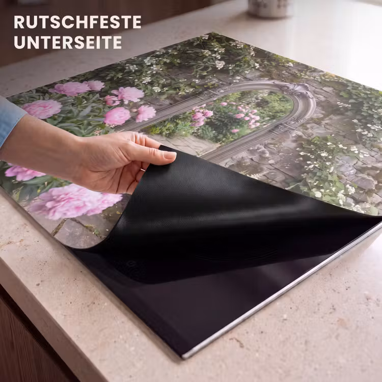 Herdabdeckplatte - Spiegel – Garten – Blumen — 9