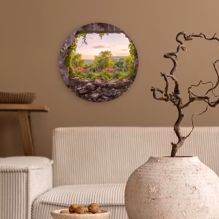 Forexbild Rund - Mauer – Natur – Blumen — 2