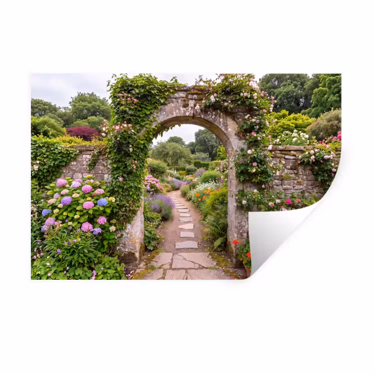 Wandtattoo – Garten – Blumen – Weg — 1