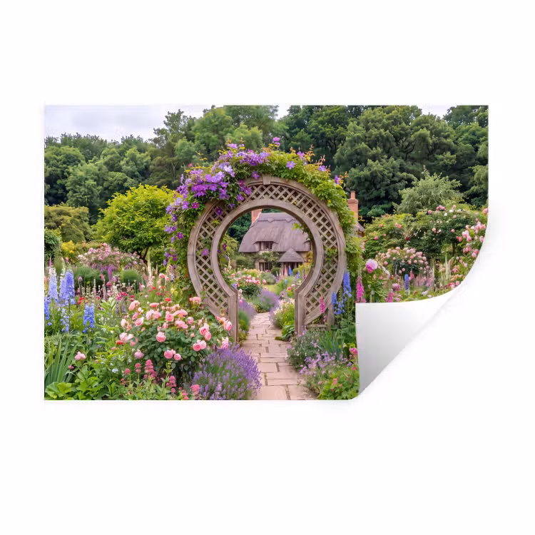 Wandtattoo – Garten – Bogen – Blumen — 1