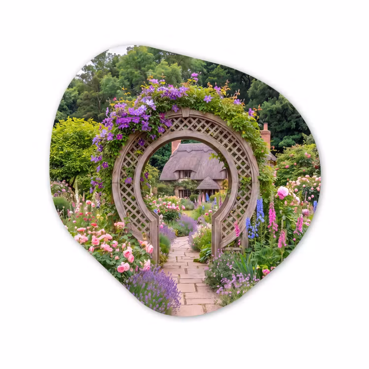 Forexbild Organische Form - Garten – Bogen – Blumen — 1