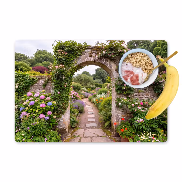 Tischset - 6 Stück - Garten – Blumen – Weg — 1