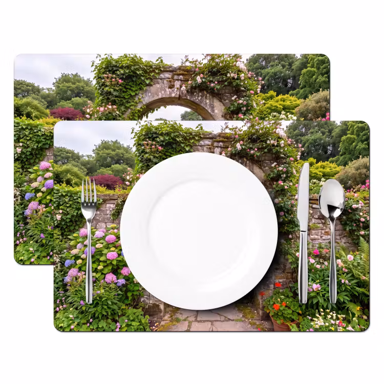 Tischset - 6 Stück - Garten – Blumen – Weg — 2