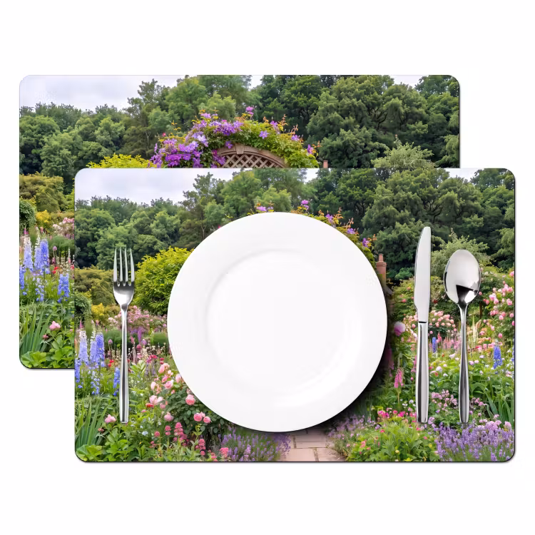 Tischset - 6 Stück - Garten – Bogen – Blumen — 2