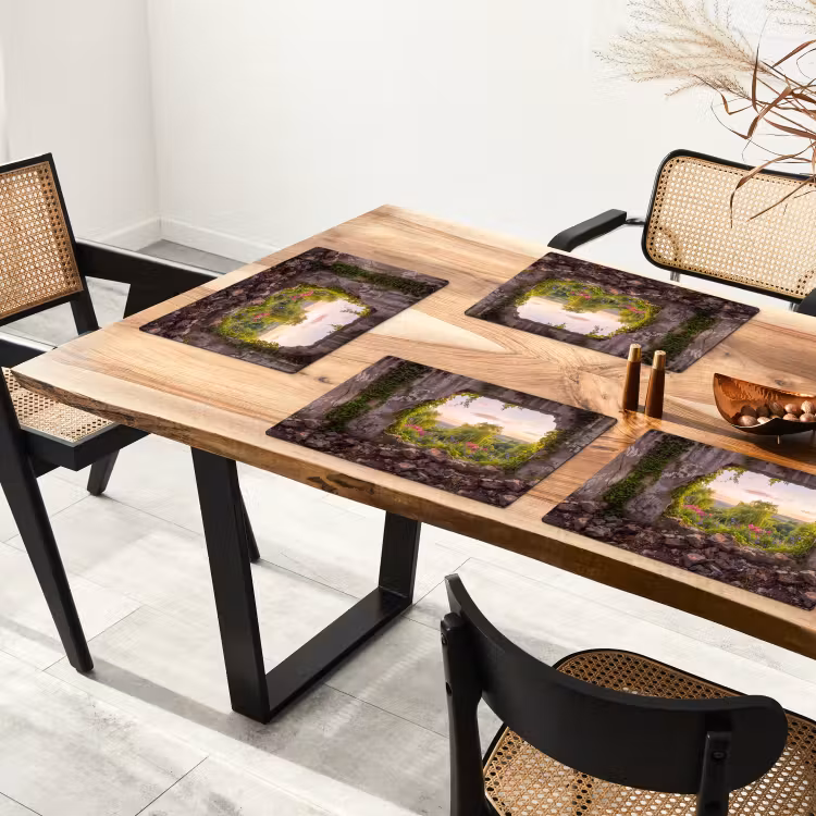 Tischset - 6 Stück - Mauer – Natur – Blumen — 3