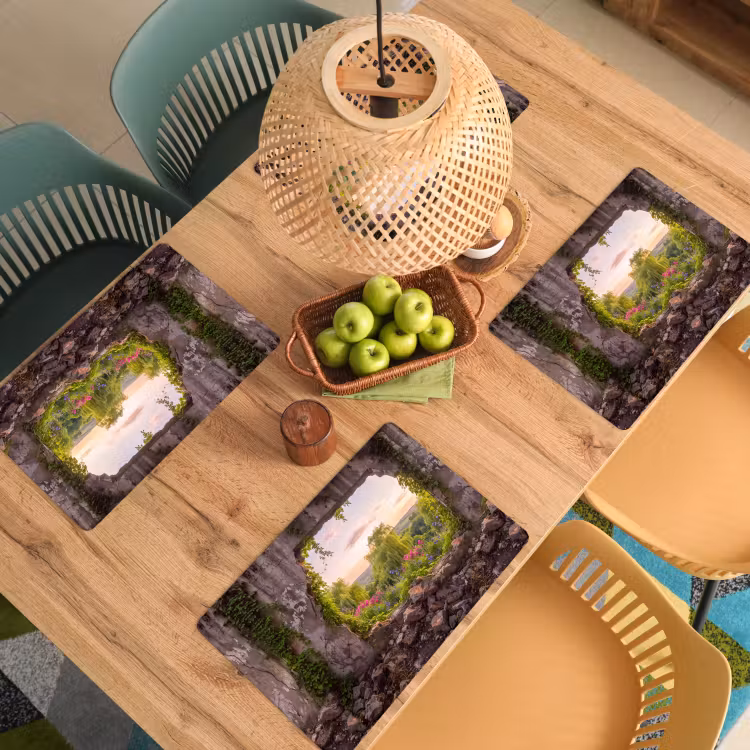 Tischset - 6 Stück - Mauer – Natur – Blumen — 4