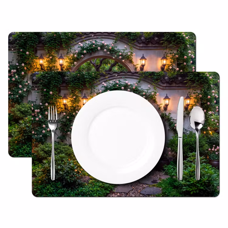 Tischset - 6 Stück - Tor – Garten – Beleuchtung — 2