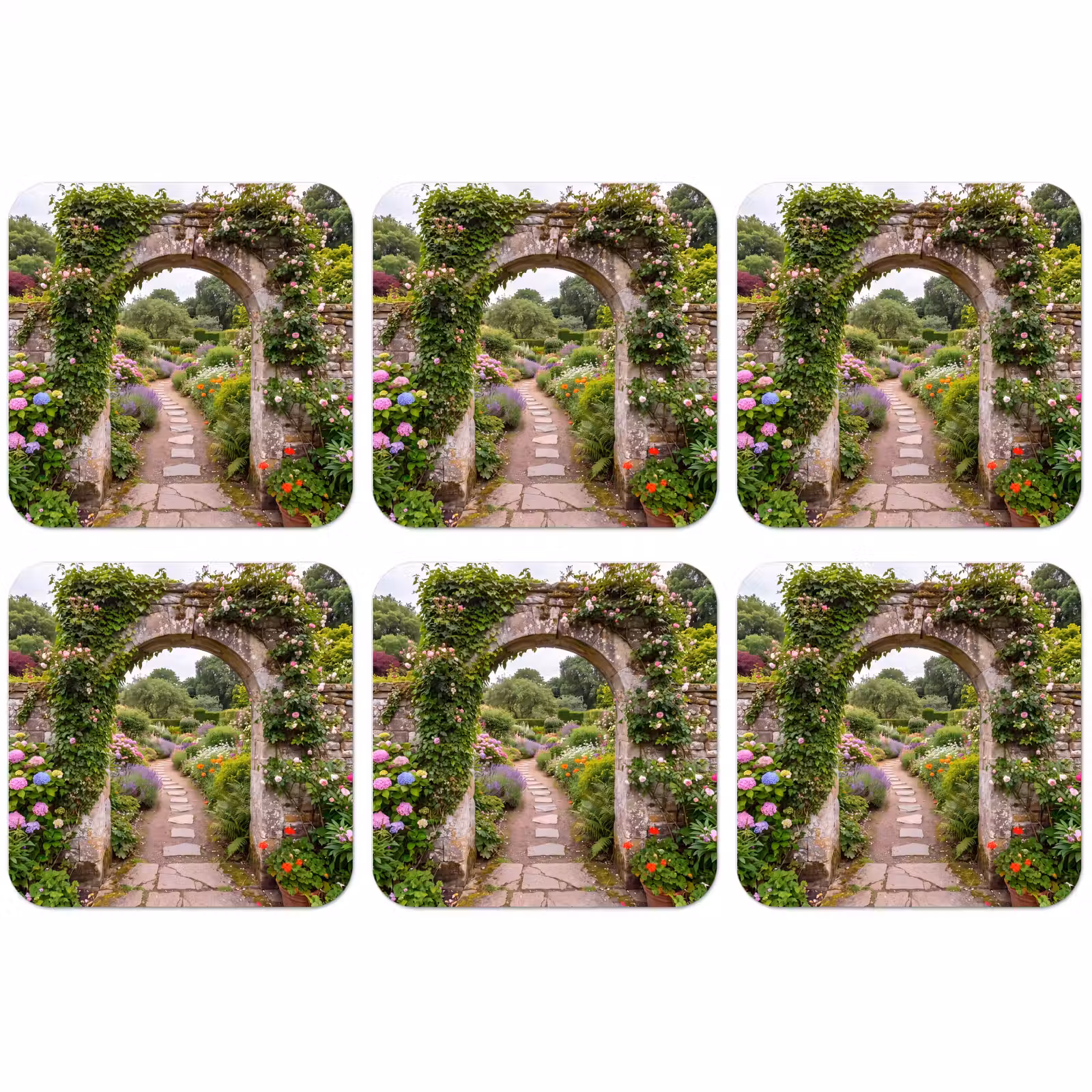 Untersetzer - Garten – Blumen – Weg — 1