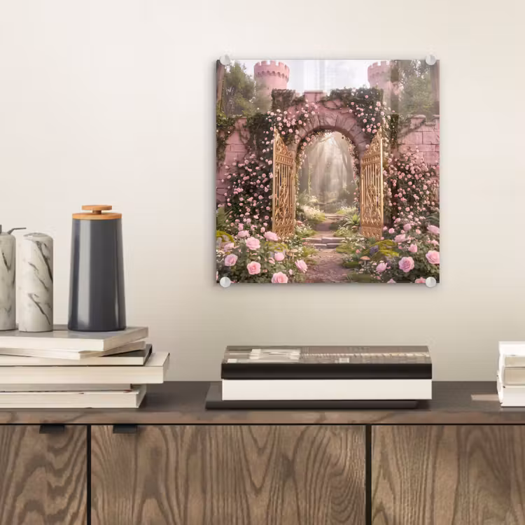 Glasbild - Tor – Blumen – Märchen — 2