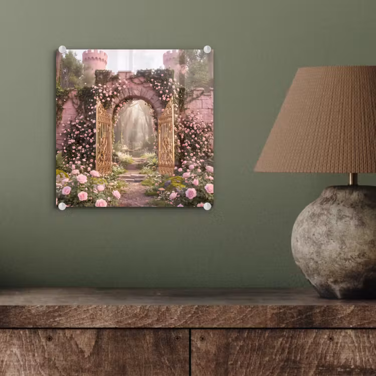Glasbild - Tor – Blumen – Märchen — 4