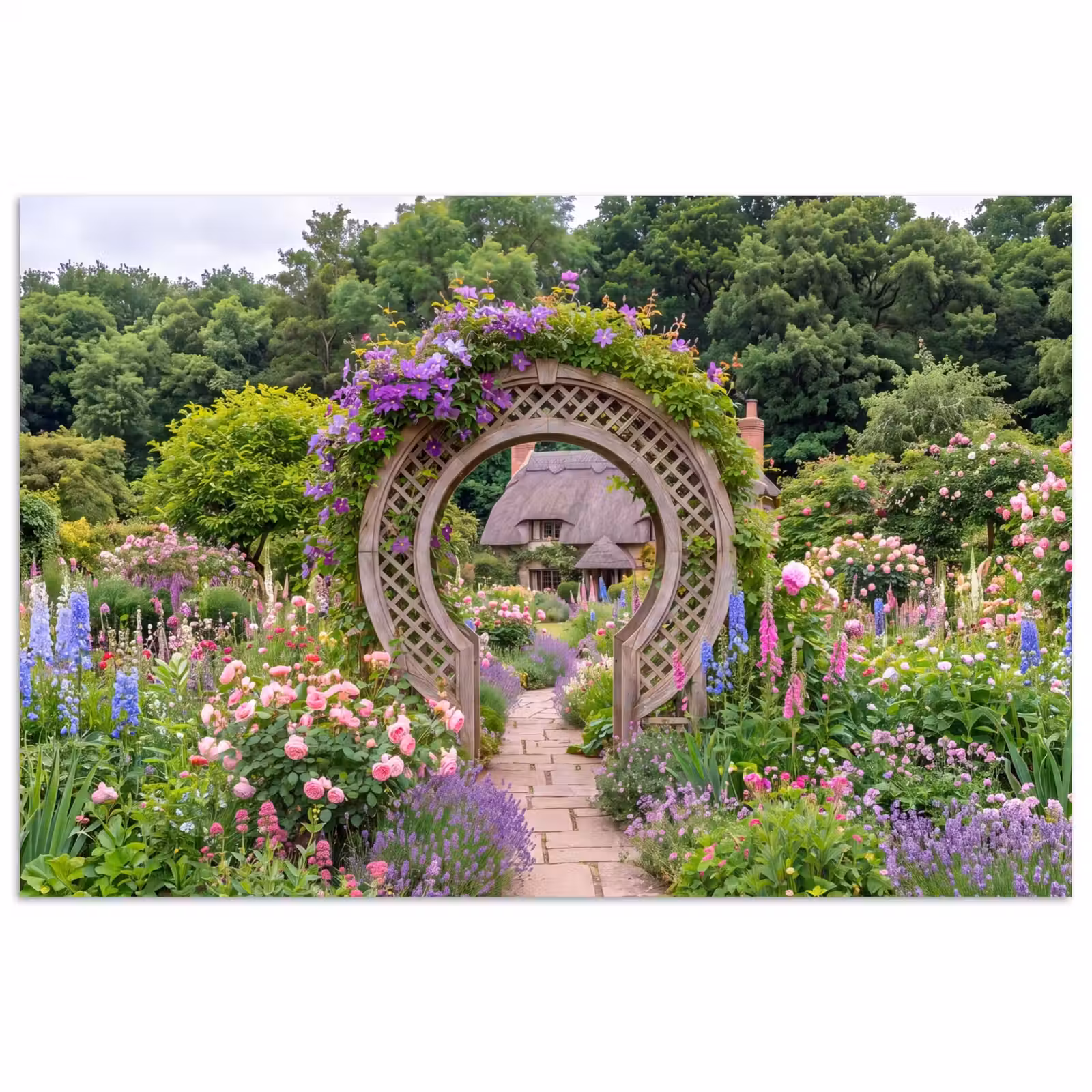 Poster - Garten – Bogen – Blumen — 1